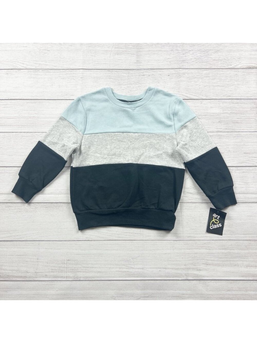 Art Class Kids Sweatshirt Colorblock Crewneck Pullover Cozy Top NWT XS 4-5